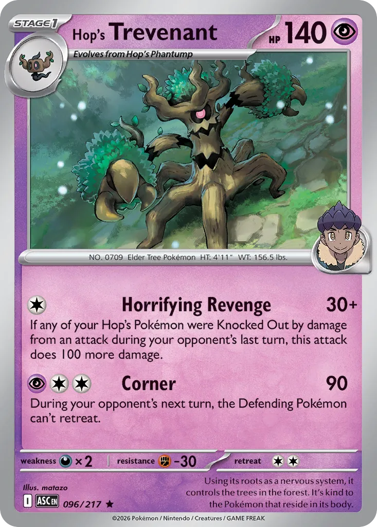 Hop's Trevenant - 096/217 - Rare (Inglés Foil NM)