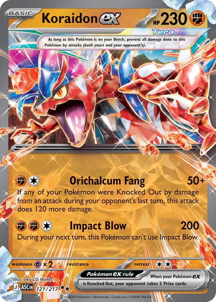 Koraidon ex - 121/217 - Double Rare (Inglés Foil NM)