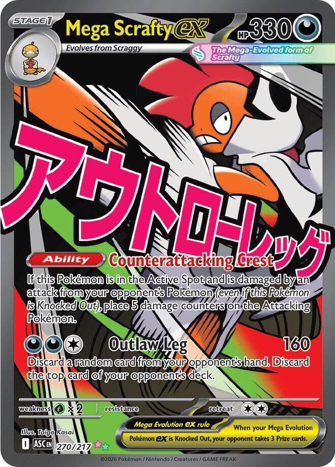Mega Scrafty ex - 270/217 - Mega Attack Rare (Español Foil NM)