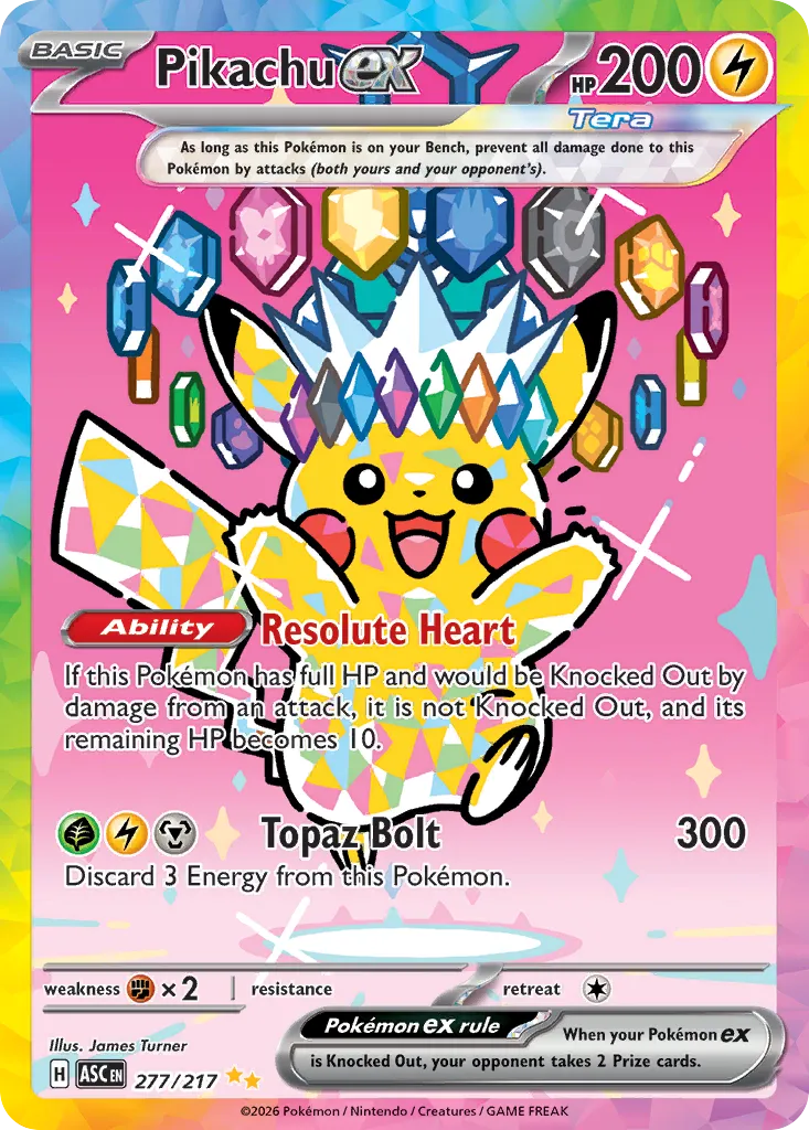 Pikachu ex - 277/217 - Special Illustration Rare (Inglés Foil NM)