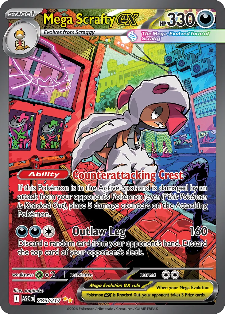 Mega Scrafty ex - 285/217 - Special Illustration Rare (Español Latino Foil NM)