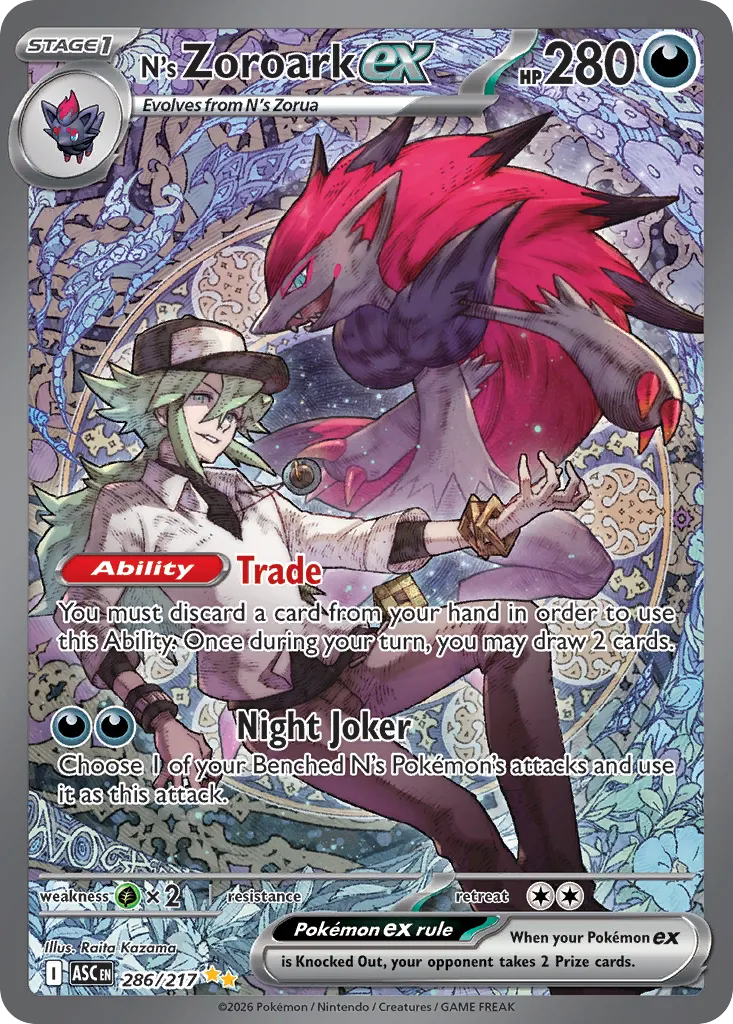 N's Zoroark ex - 286/217 - Special Illustration Rare (Inglés Foil NM)