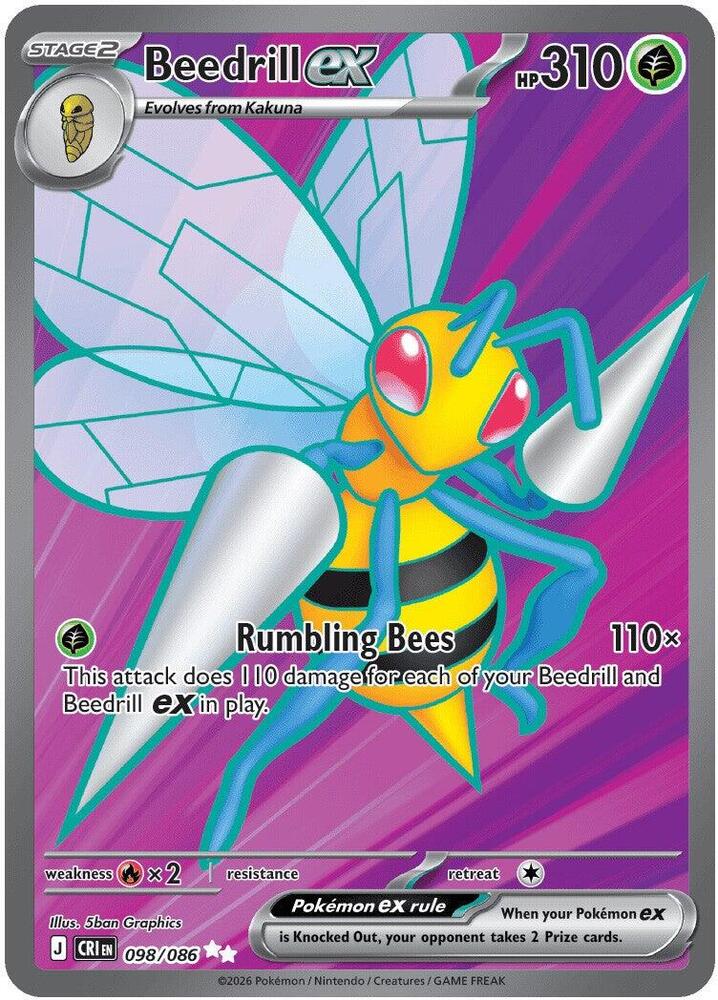 Beedrill ex - 098/086 - Ultra Rare (Inglés Foil NM)