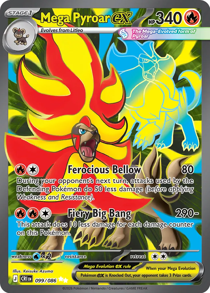 Mega Pyroar ex - 099/086 - Ultra Rare (Español Latino Foil NM)