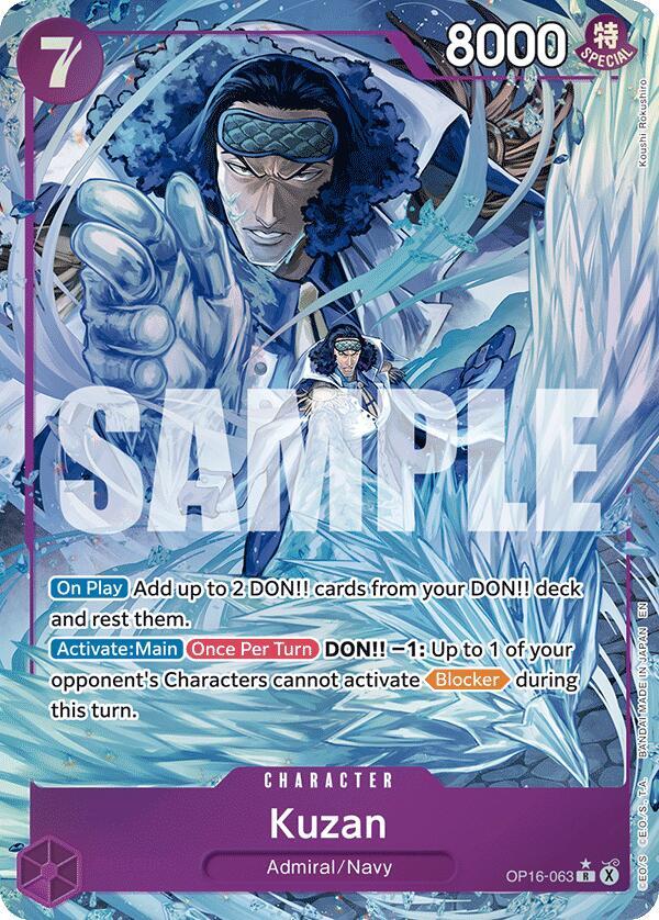 Kuzan (Alternate Art) - OP16-063 - Rare Foil (Inglés Foil NM)