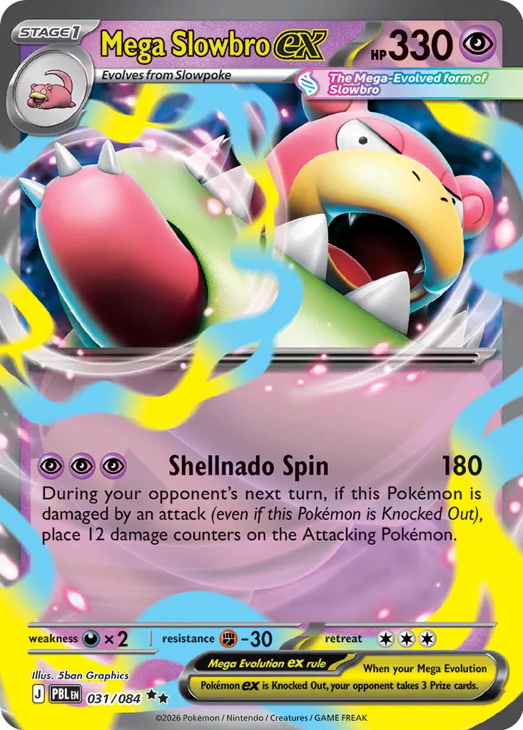 Mega Slowbro ex - 031/084 - Double Rare (Inglés Foil NM)
