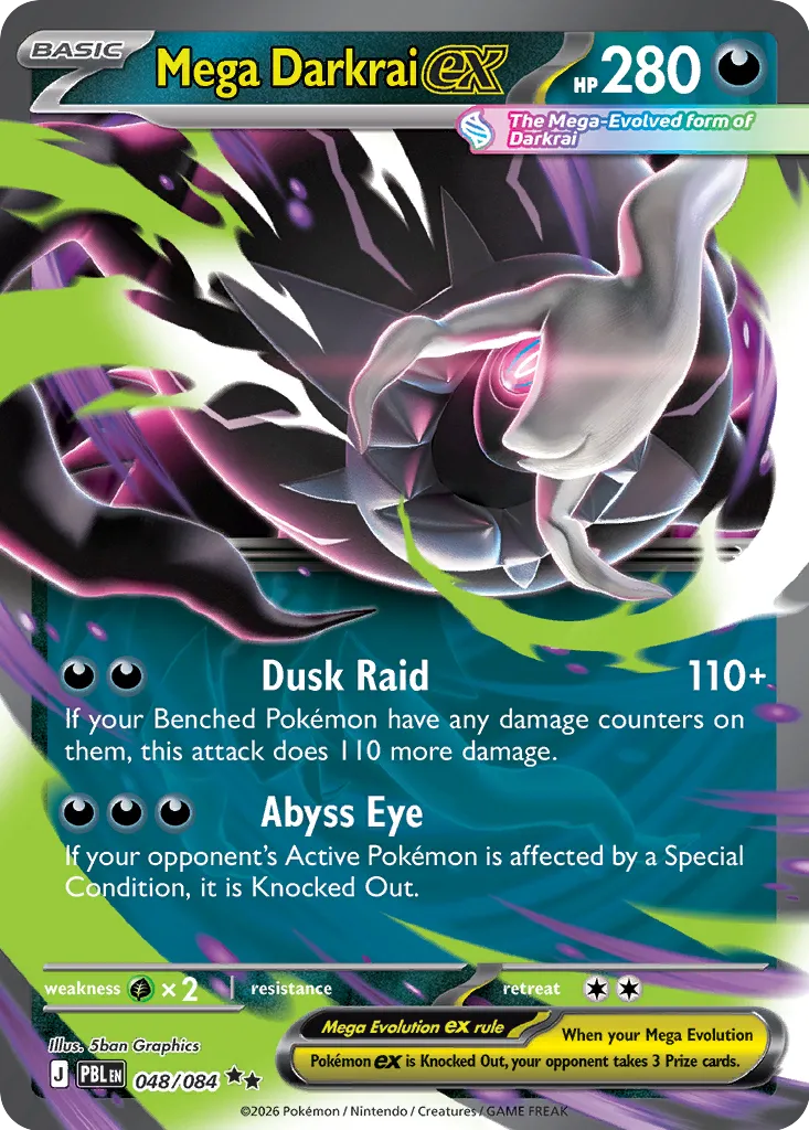 Mega Darkrai ex - 048/084 - Double Rare (Inglés Foil NM)