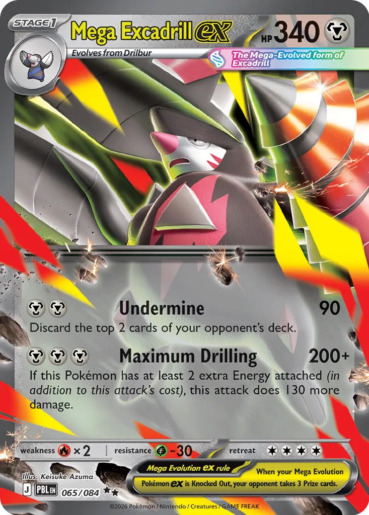 Mega Excadrill ex - 065/084 - Double Rare (Inglés Foil NM)