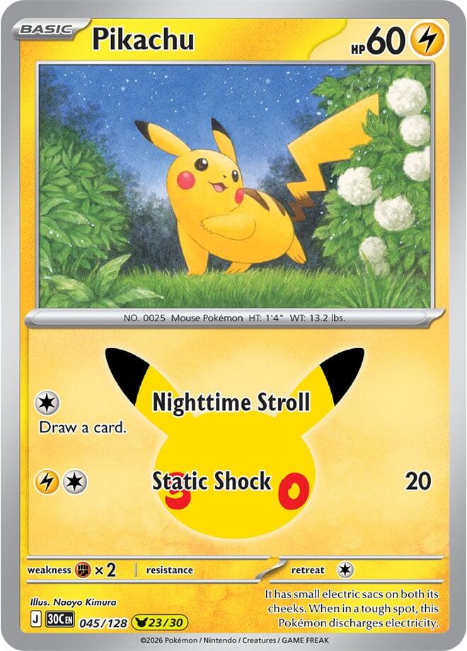 Pikachu - 045/128 - Pikachu Rare (Inglés Foil NM)
