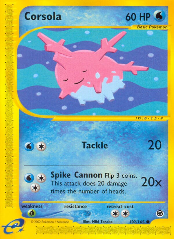 Corsola - 102/165 - Common (Inglés Reverse Holo MP)