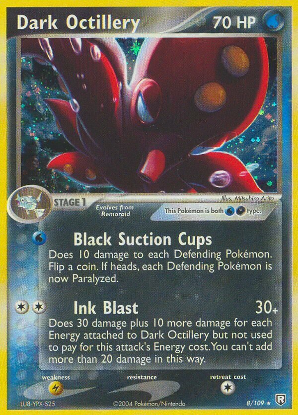 Dark Octillery - 8/109 - Rare Holo (Inglés Reverse Holo HP)