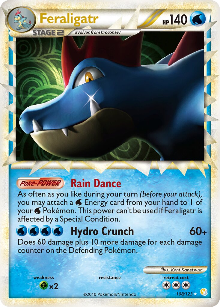 Feraligatr - 108/123 - Rare Prime (Inglés Foil DMG)