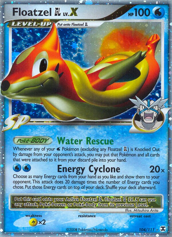 Floatzel GL LV.X - 104/111 - Rare Holo LV.X (Inglés Foil LP)