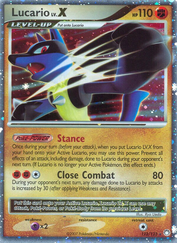 Lucario LV.X - 122/123 - Rare Holo LV.X (Inglés Foil DMG)