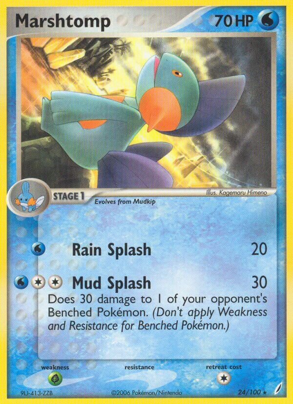 Marshtomp - 24/100 - Rare (Inglés Reverse Holo MP)