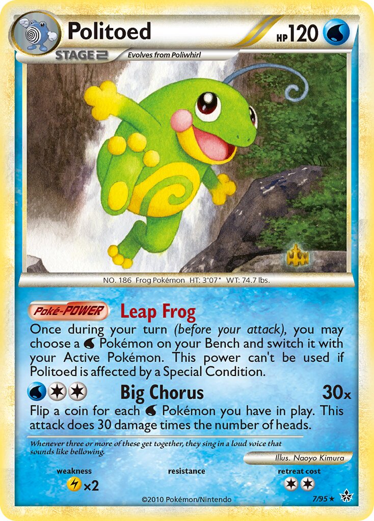 Politoed - 7/95 - Rare Holo (Inglés Reverse Holo LP)