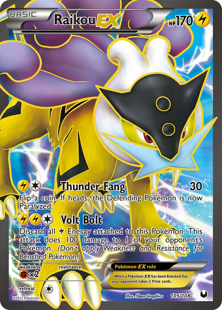 Raikou-EX - 105/108 - Rare Ultra (Inglés Foil MP)