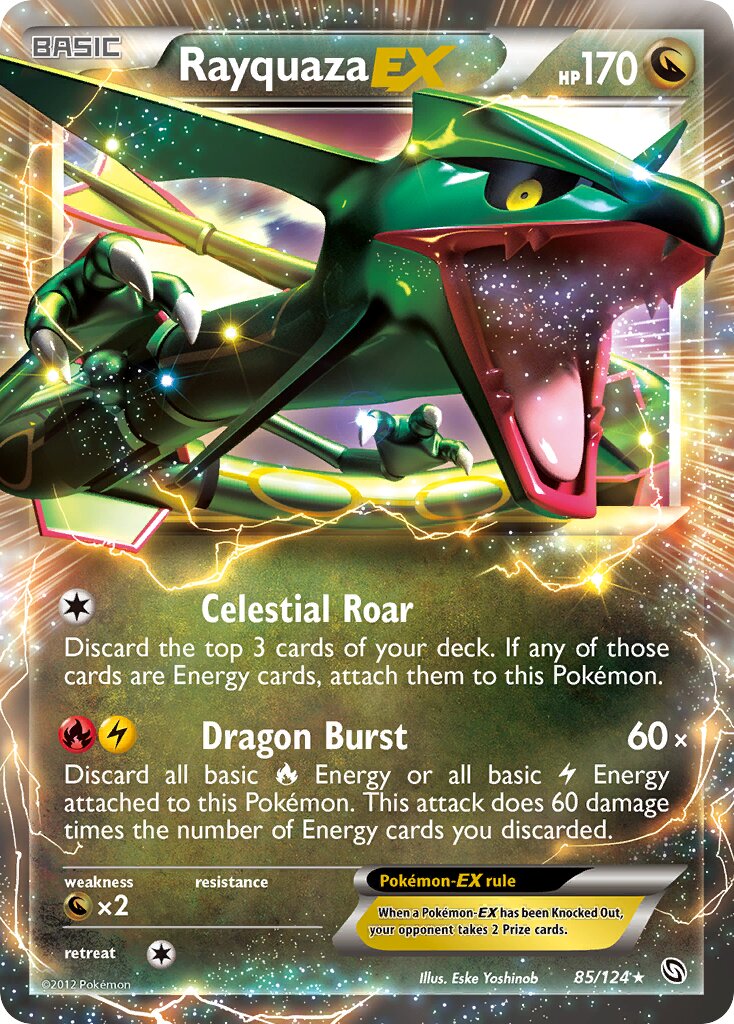 Rayquaza-EX - 85/124 - Rare Holo EX (Inglés Foil LP)