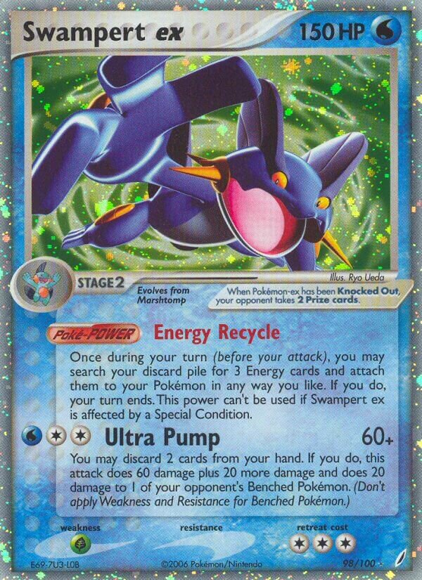 Swampert ex - 98/100 - Rare Holo ex (Inglés Foil MP)