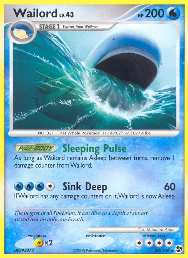 Wailord - 30/106 - Rare (Inglés Reverse Holo NM)