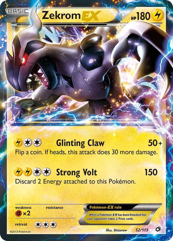 Zekrom-EX - 52/113 - Rare Holo EX (Inglés Foil NM)