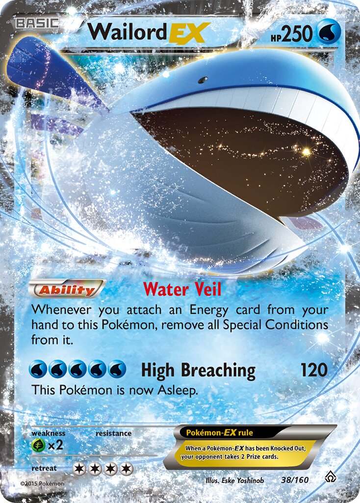 Wailord-EX - 38/160 - Rare Holo EX (Inglés Foil LP)