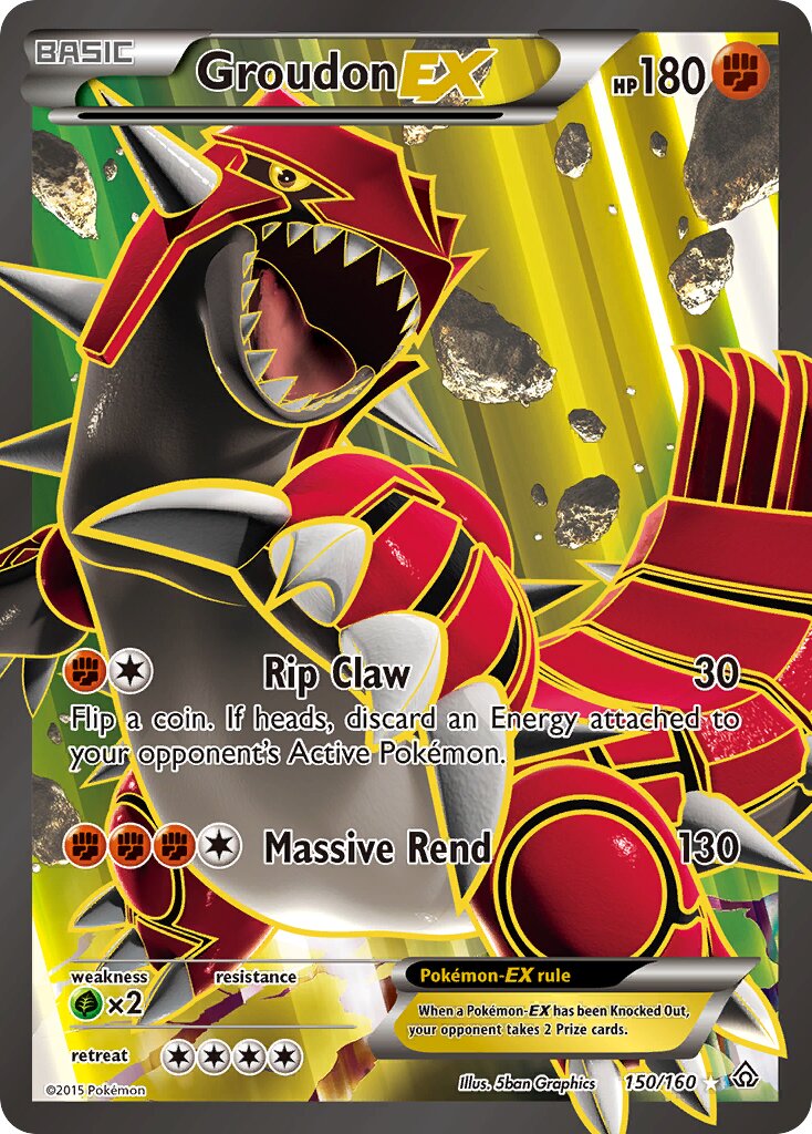 Groudon-EX - 150/160 - Rare Ultra (Inglés Foil DMG)