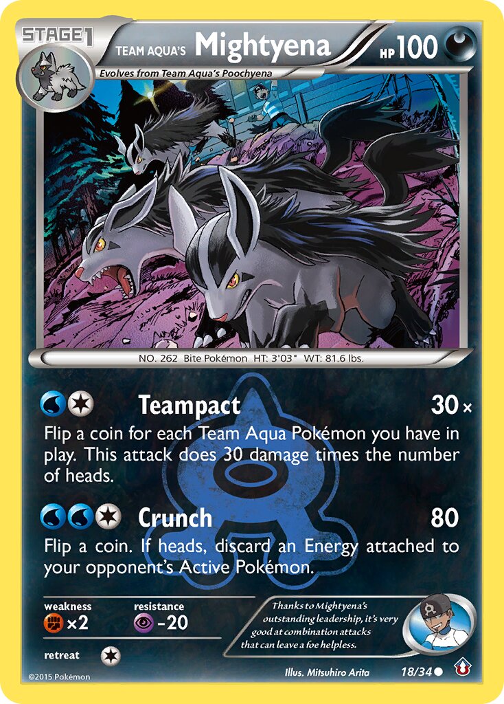 Team Aqua's Mightyena - 18/34 - Common (Inglés LP)