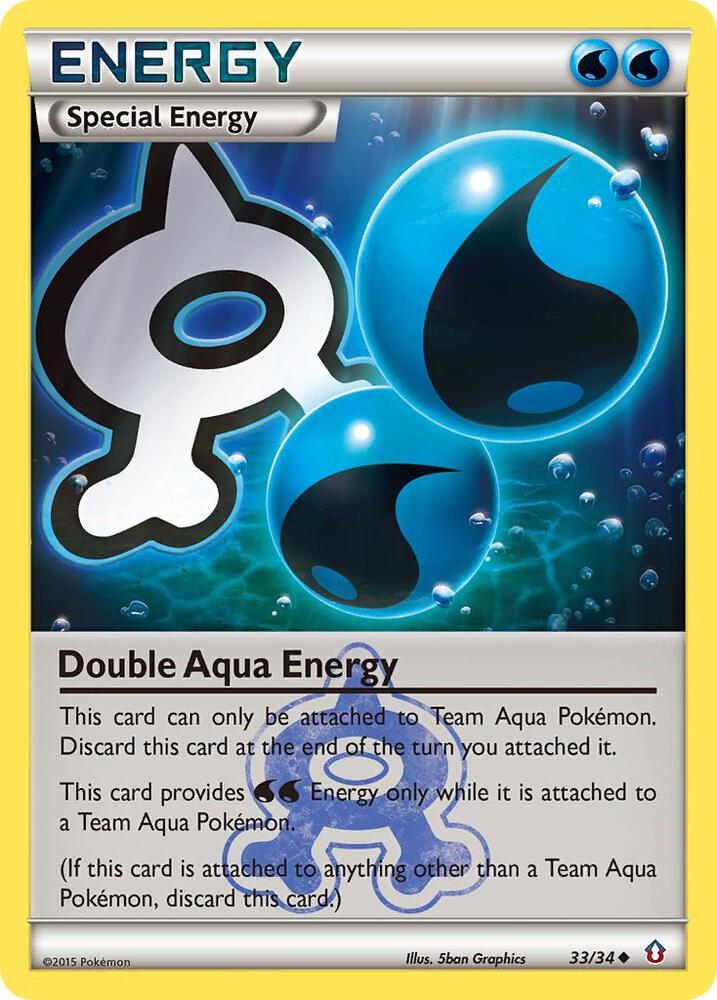 Double Aqua Energy - 33/34 - Uncommon (Inglés Reverse Holo LP)