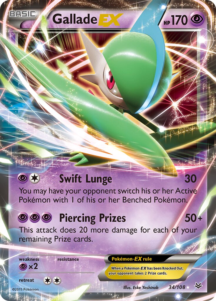Gallade-EX - 34/108 - Rare Holo EX (Inglés Foil LP)
