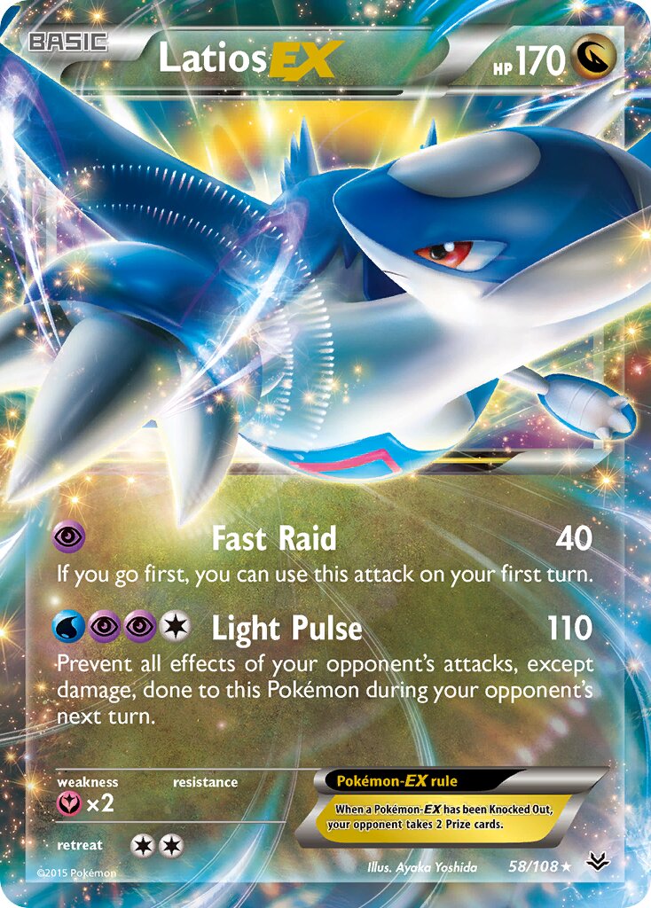 Latios-EX - 58/108 - Rare Holo EX (Inglés Foil LP)