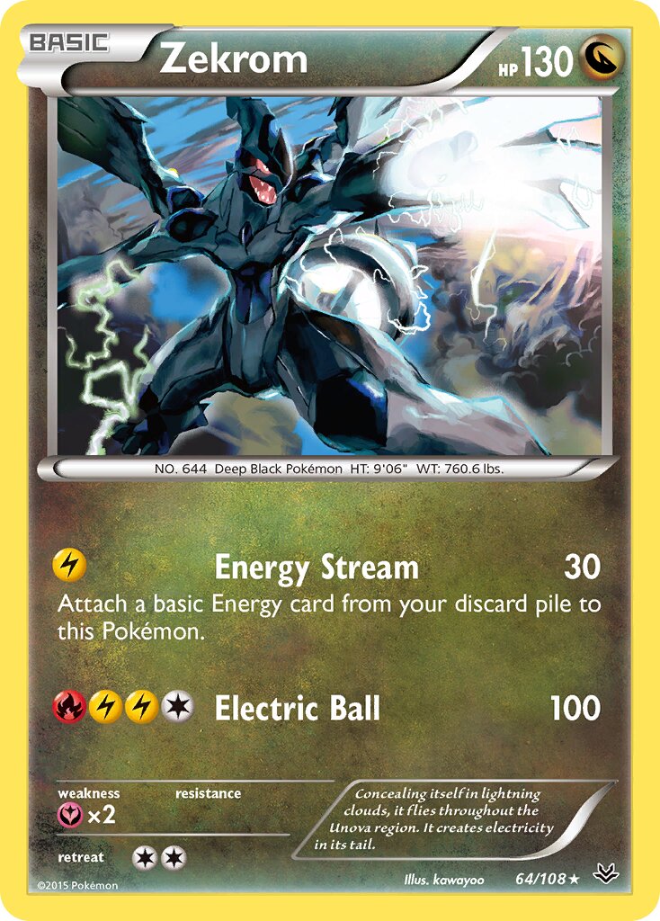 Zekrom - 64/108 - Rare Holo (Inglés Foil LP)