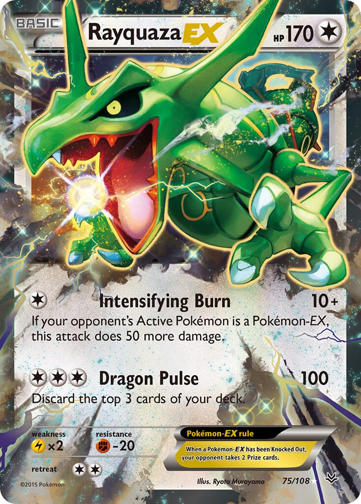 Rayquaza-EX - 75/108 - Rare Holo EX (Inglés Foil MP)