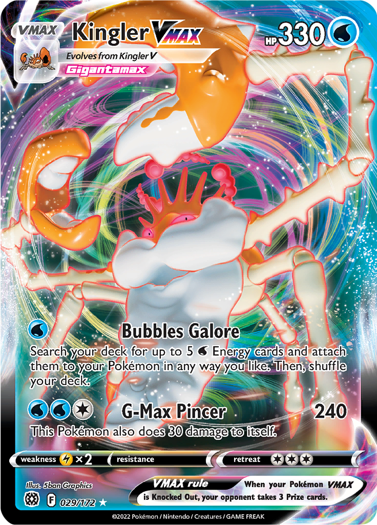 Kingler VMAX - 029/172 - Ultra Rare (Damage)
