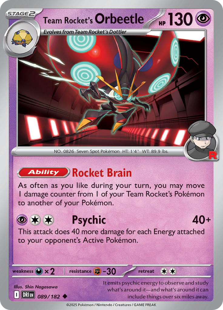 Team Rocket's Orbeetle - 089/182 - Uncommon (Español)