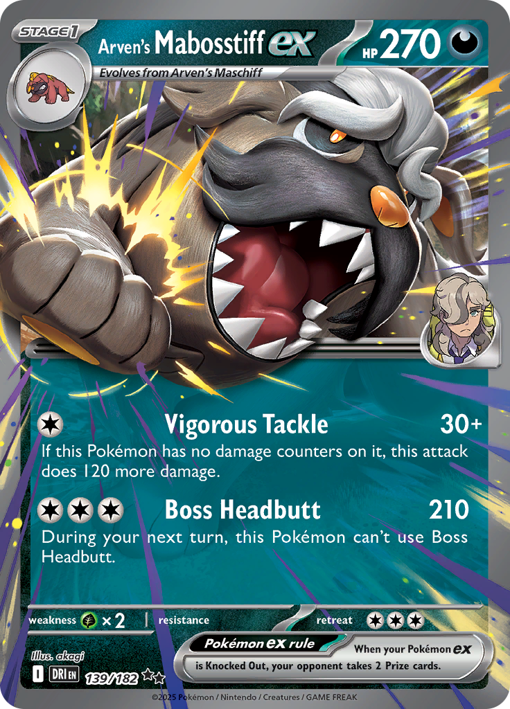 Arven's Mabosstiff ex - 139/182 - Double Rare (Español)