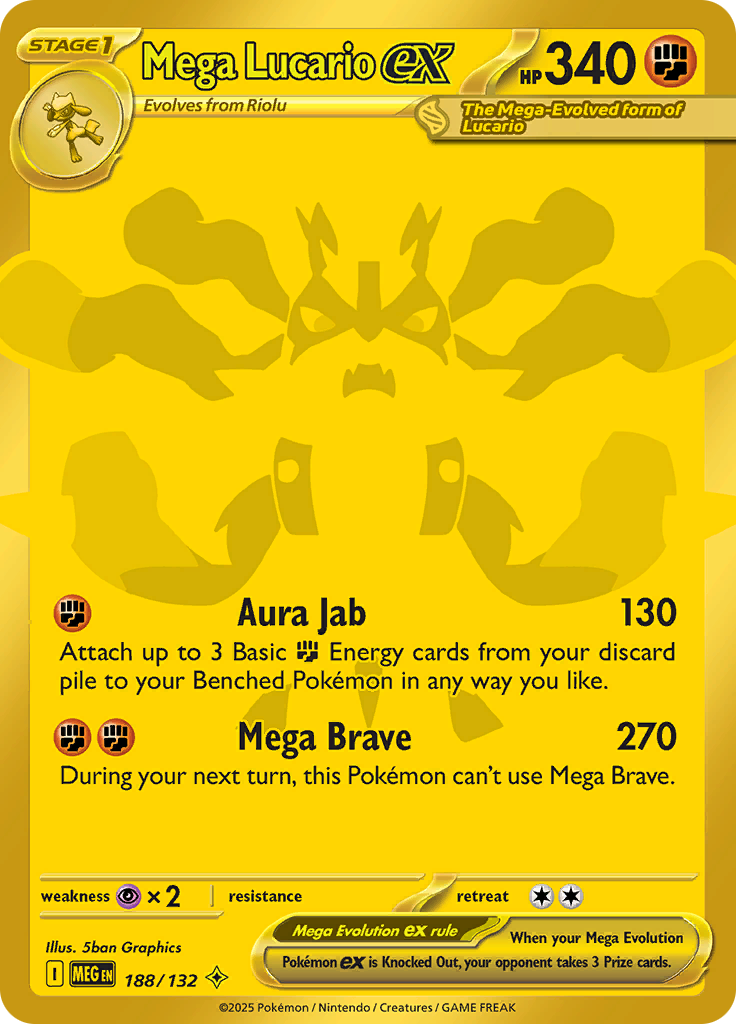 Mega Lucario ex - 188/132 - Secret Rare