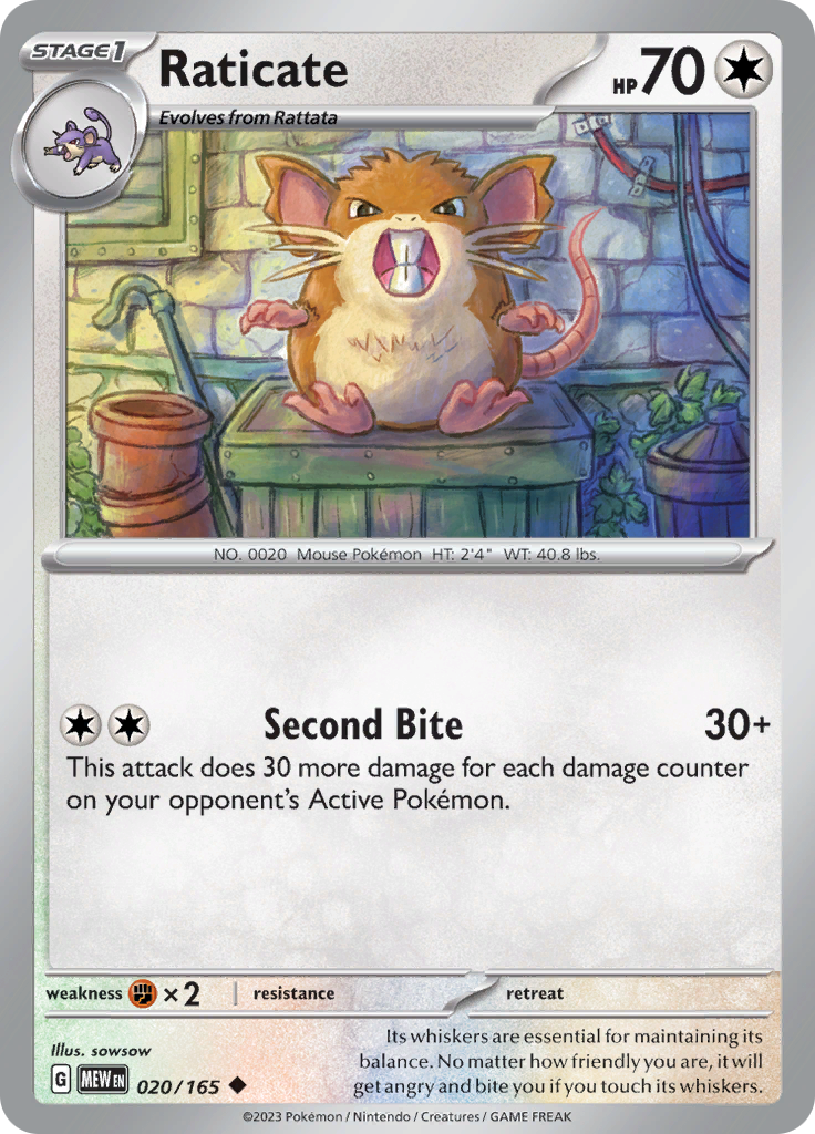 Raticate - 020/165 - Uncommon (Español)