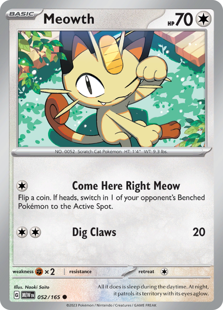 Meowth - 052/165 - Common (Español)