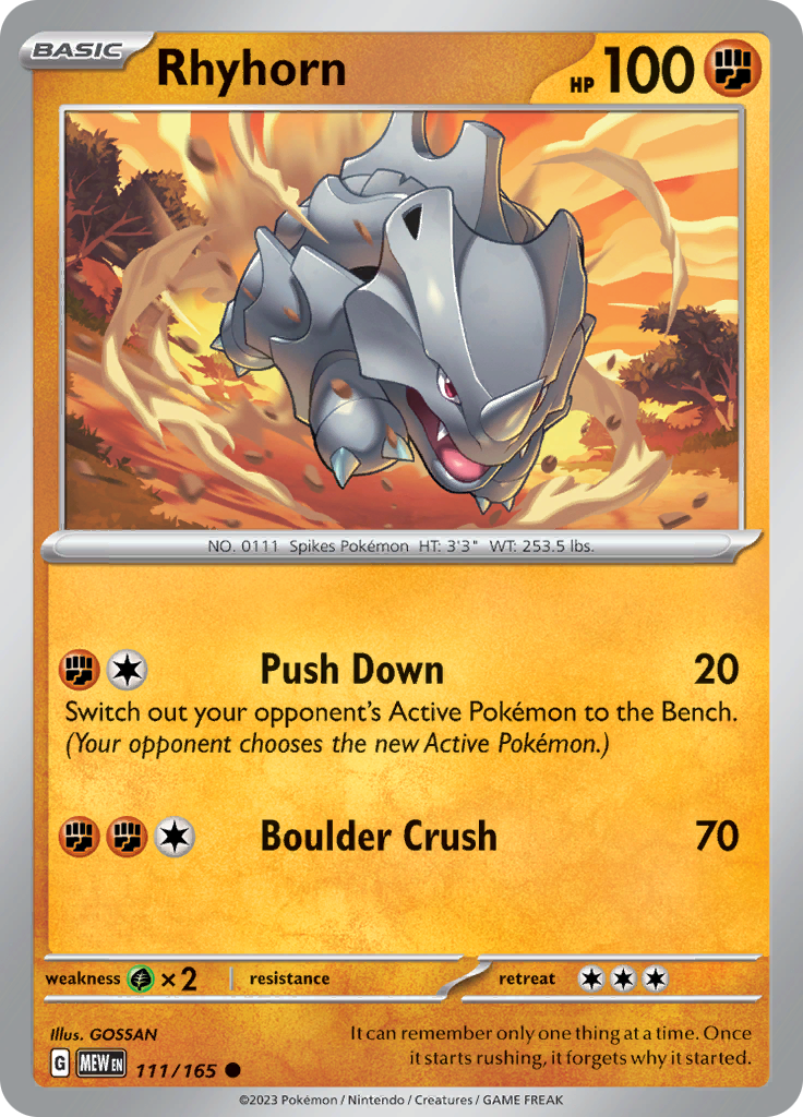 Rhyhorn - 111/165 - Common (Español)