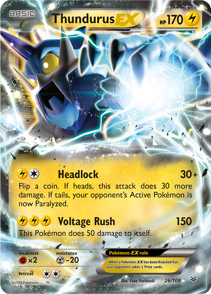 Thundurus EX - 26/108 - Ultra Rare