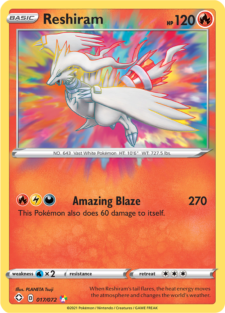 Reshiram - 017/072 - Amazing Rare