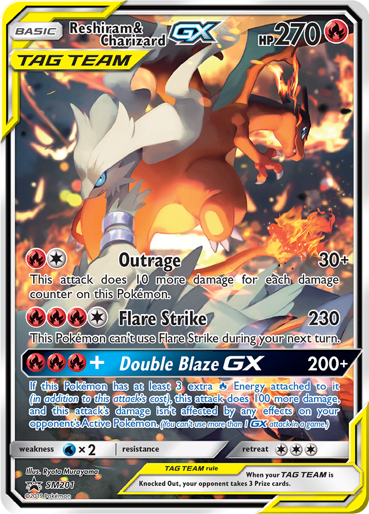 Reshiram & Charizard-GX - SMP201 - Promo (Español) - LP