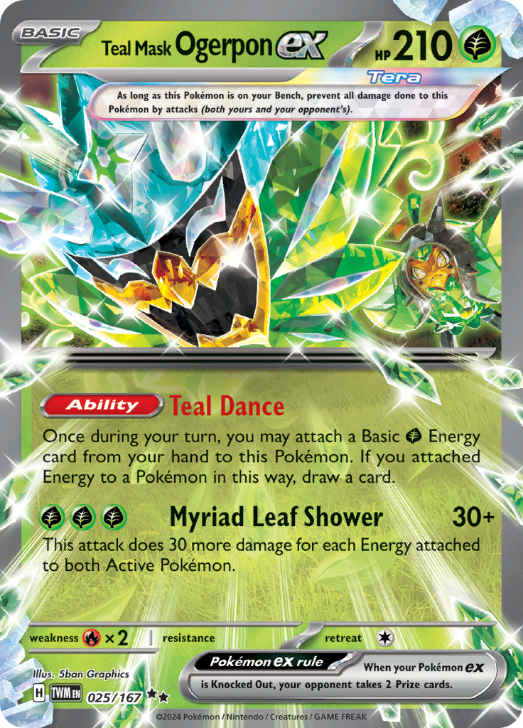 Teal Mask Ogerpon ex - 025/167 - Ultra Rare