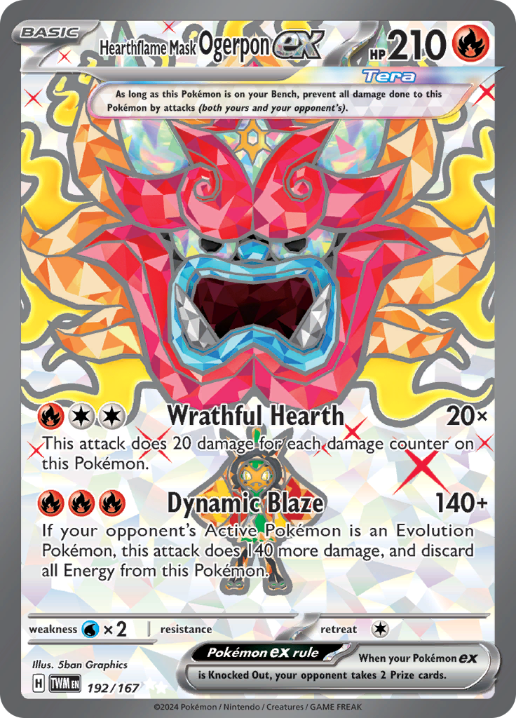 Hearthflame Mask Ogerpon ex - 192/167 - Full Art Secret Rare (Español)