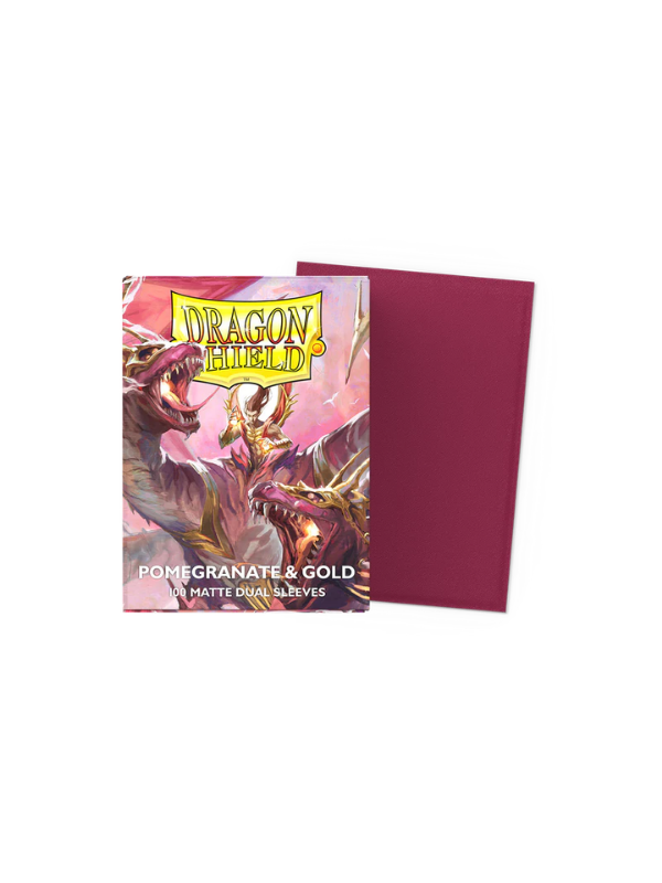 Dragon Shield Dual-Matte Sleeves Standard - Pomegranate & Gold