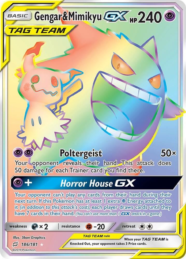 Gengar & Mimikyu GX - 186/181 - Hyper Rare