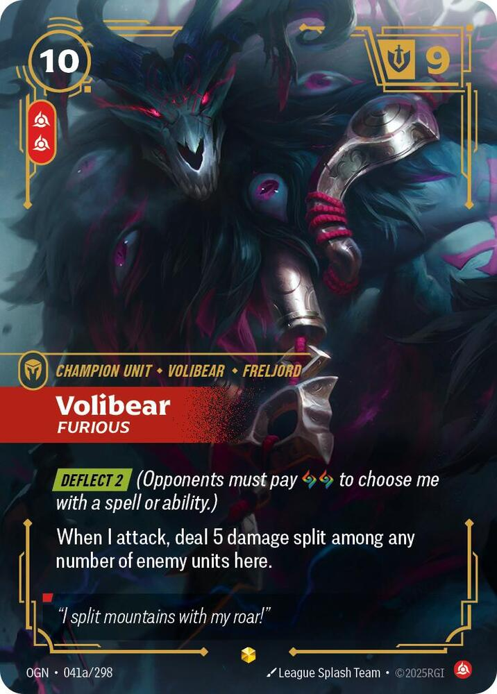 Volibear - Furious - 041a/298 - Showcase (Inglés Foil NM)