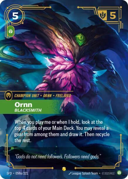 Ornn - Blacksmith - 058a/221 - Showcase (Inglés Foil NM)