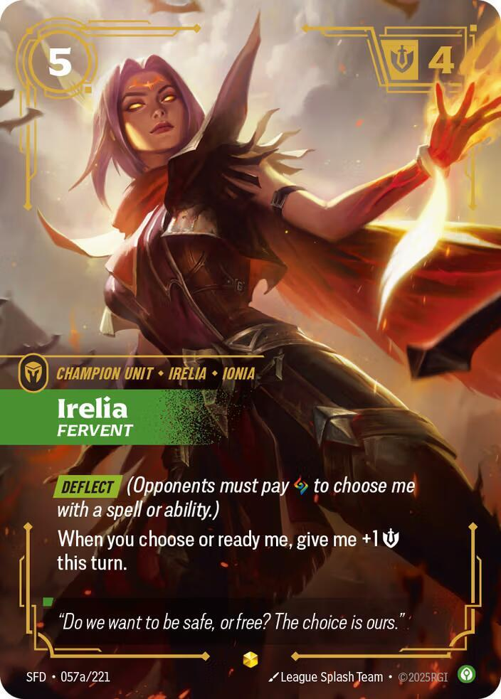 Irelia - Fervent - 057a/221 - Showcase (Inglés Foil NM)
